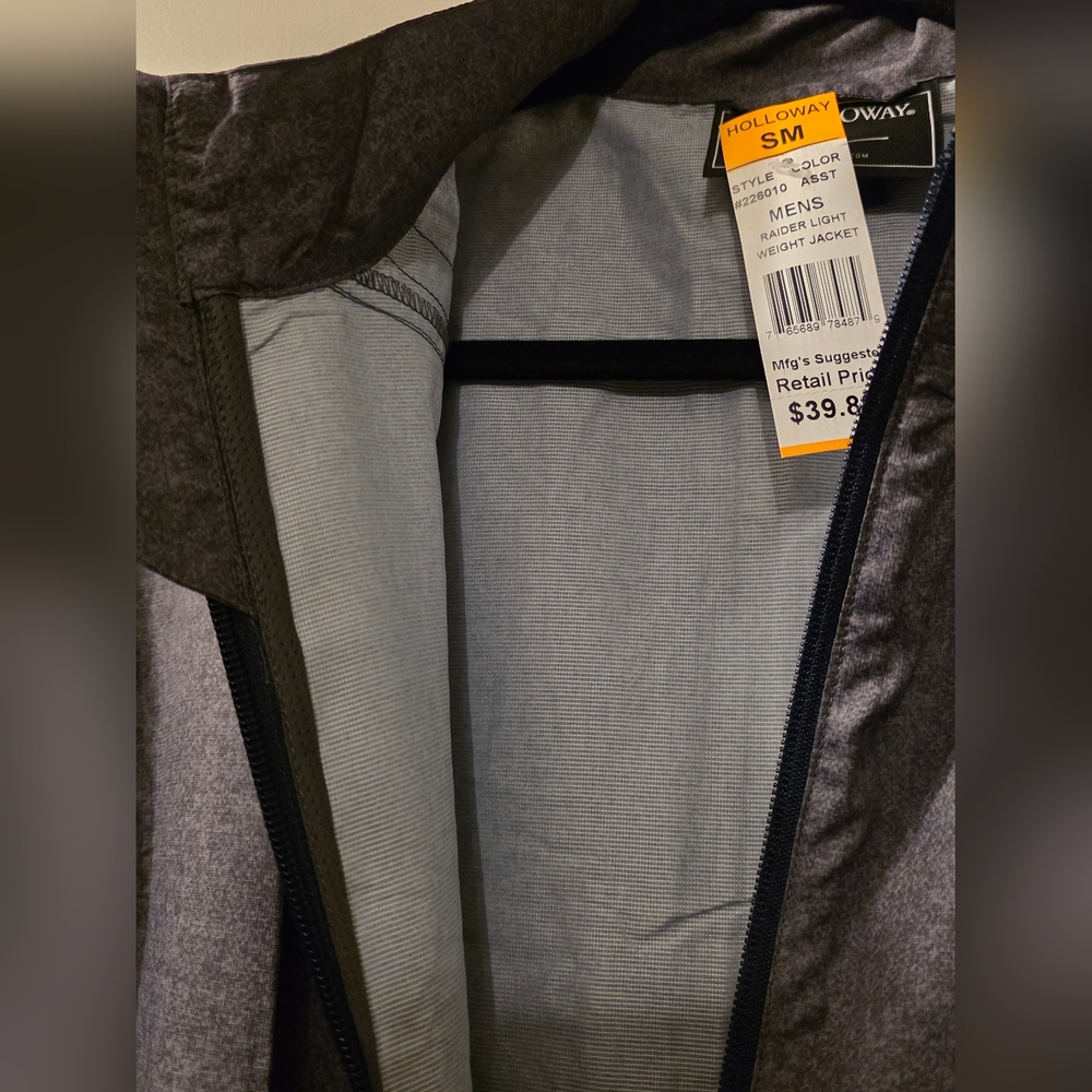 Mens Small - Holloway Raider Lightweight Jacket Grey/Navy - Picture 3 of 4